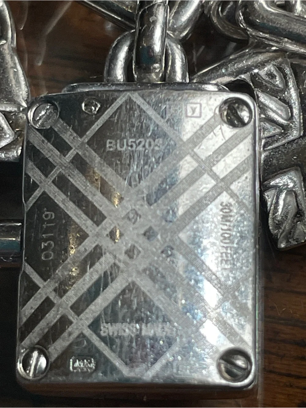Burberry Charm Bracelet with working watch stamped .925 silver with new battery!